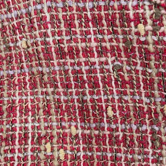 Jonofui Women's Tweed 3/4 Sleeve Lined Blazer Jacket Pink Medium Silk lining - Picture 6 of 16